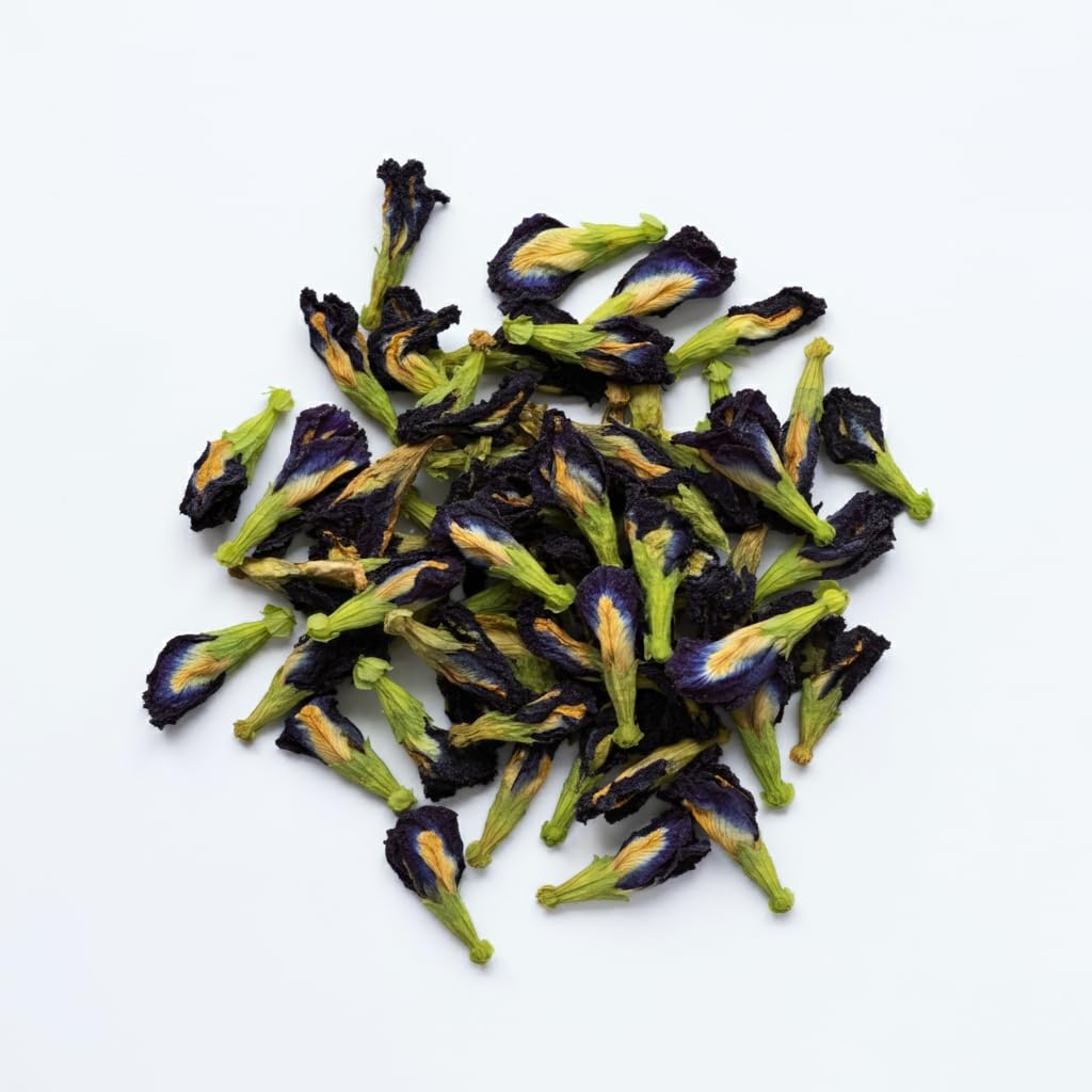 HOMTIEM Organic Dried Butterfly Pea Flower, Non-GMO, Vegan, 100g