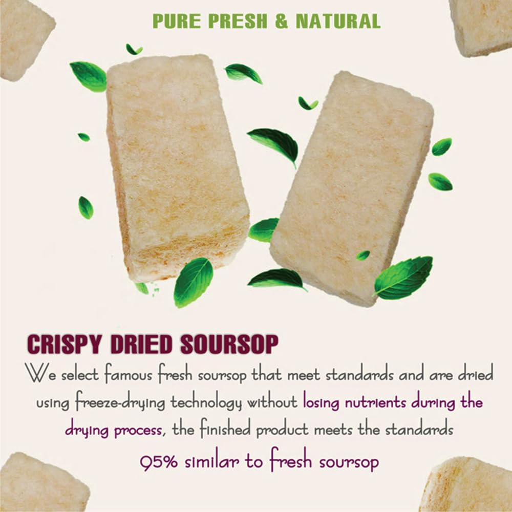 Crispy Dried Soursop 2.47Oz (70G) Vietfarmfood: Freeze-Dried, No Sugar Added, Naturally Sweet, Rich In Natural Nutrients, Making It A Great Snack Option, Suitable For Snacking Or As A Gift