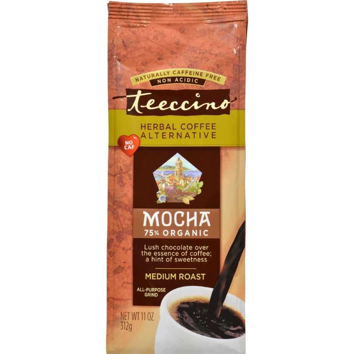 Teeccino Organic Medium Roast Mocha Herbal Coffee, 11 Ounce -- 6 per case.