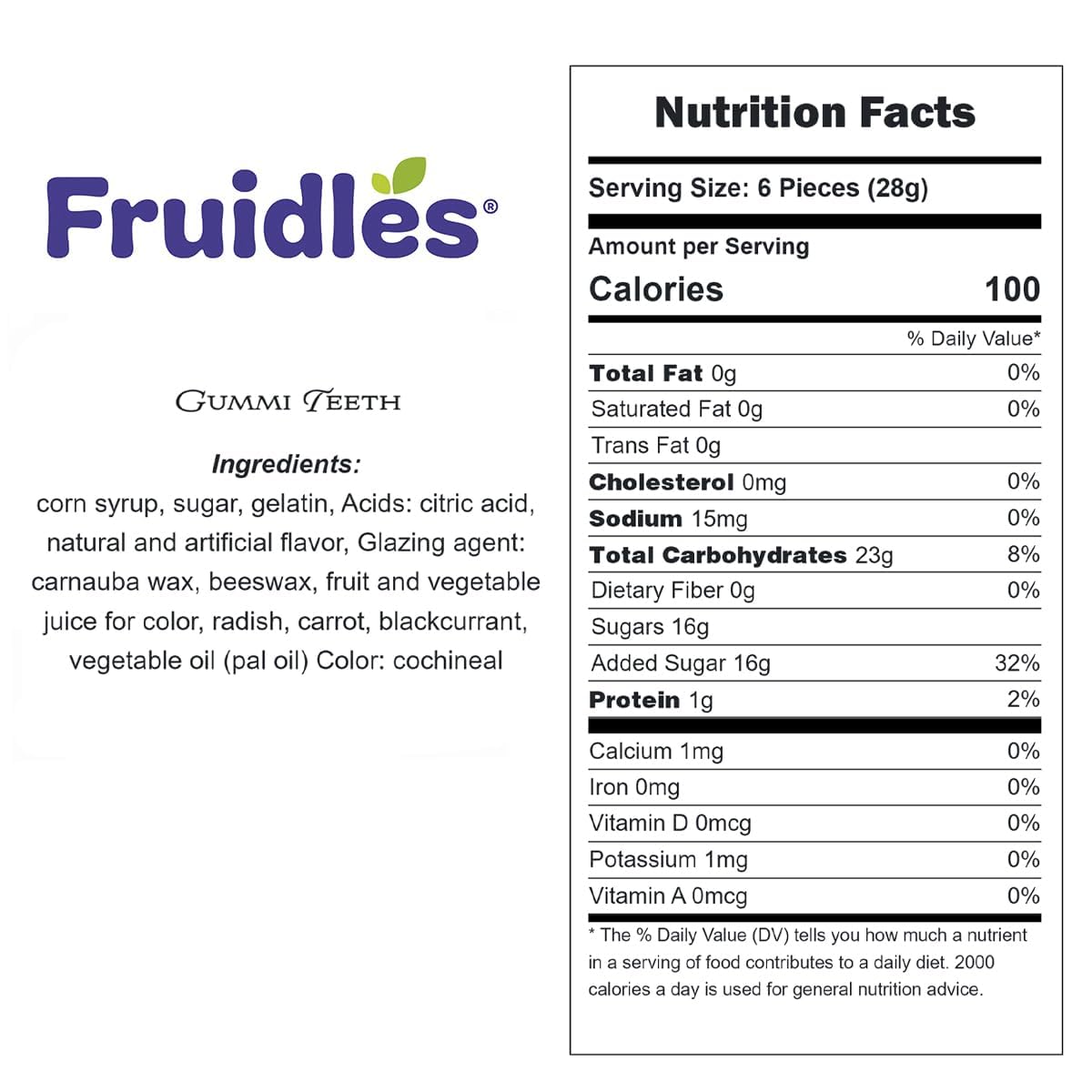 Fruidles Gummi Teeth Candy, Delicious Fruit Flavors Gummies (1 Pound)