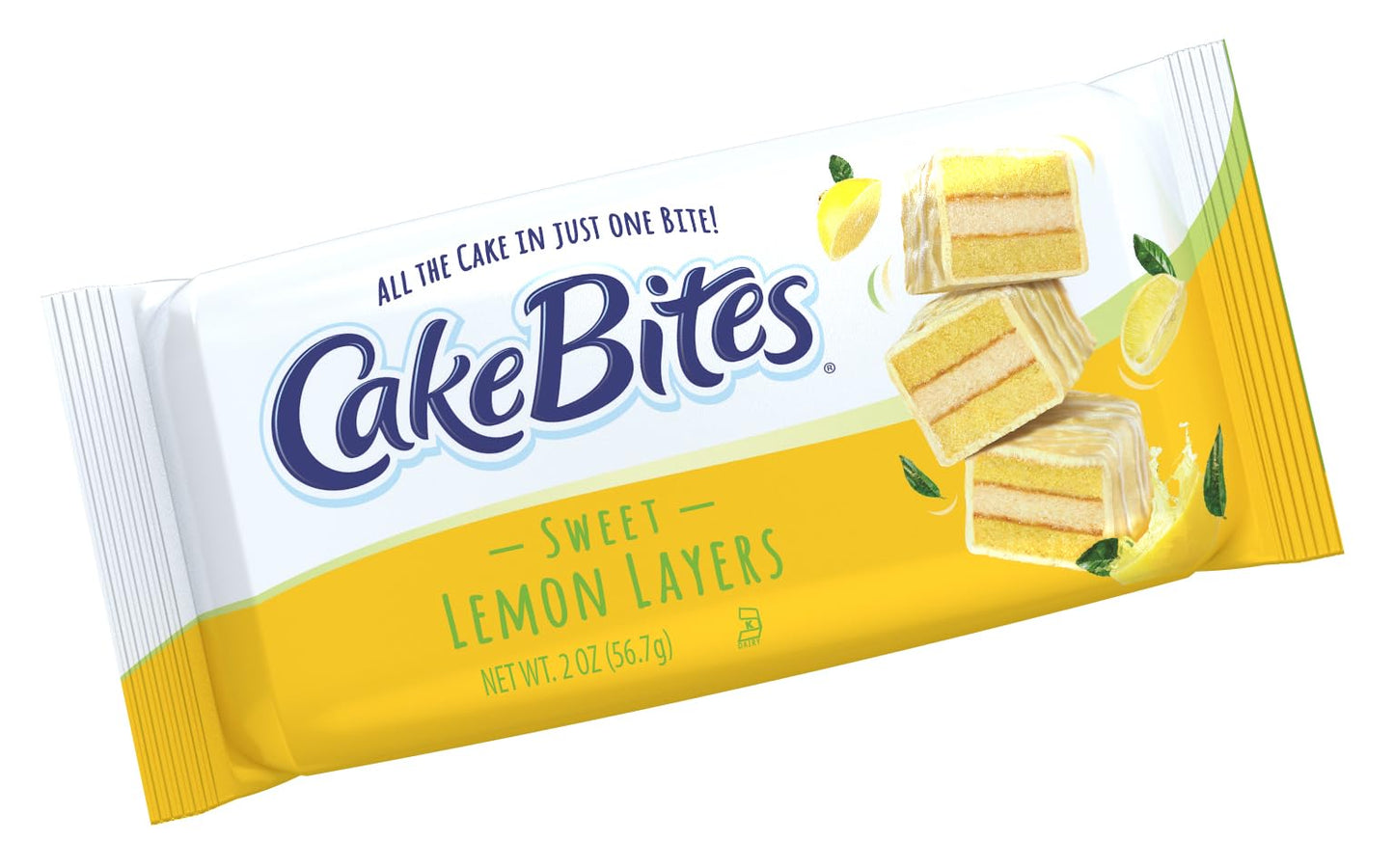 The Original Cakebites By Cookies United, Grab-And-Go Bite-Sized Snack, Sweet Lemon Layers, 12 Pack Of 3 Cookies