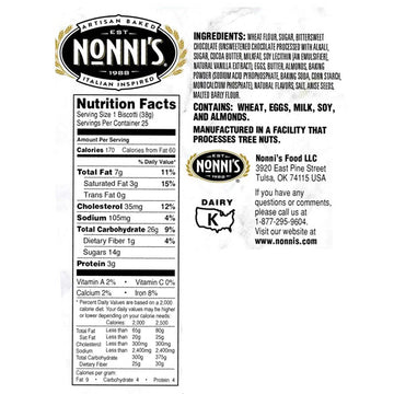 Nonni'S Almond Dark Chocolate Biscotti: 25 Count, 2Lb,1.25 Oz (943 G)