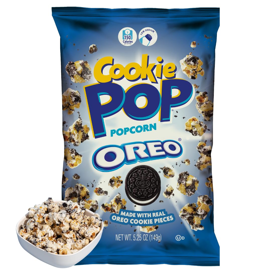 COOKIE POP Oreo Cookie Coated Popcorn (5.25oz bags, 6-Pack)