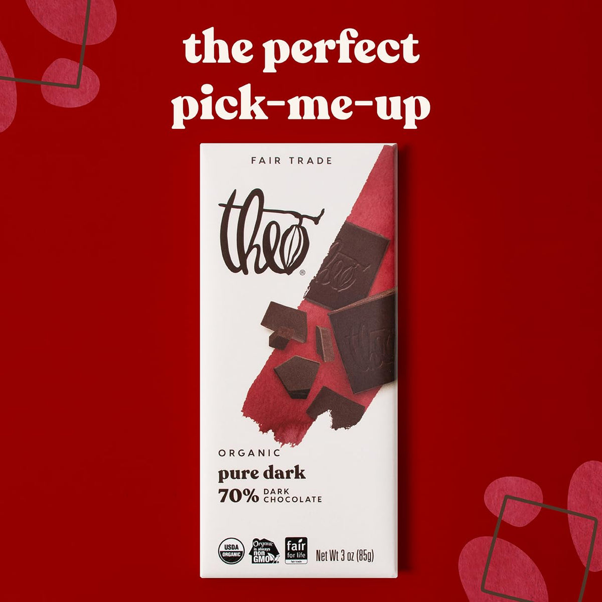Theo Cherry Almond Organic Dark Chocolate Bar, 70% Cacao, 1 Bar | Vegan, Fair Trade