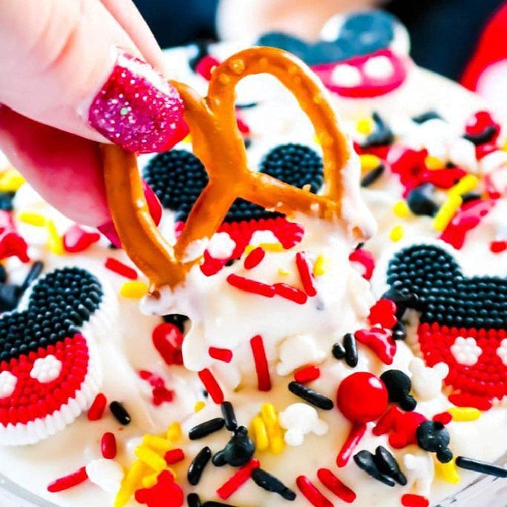 Sweets &   Boutique Mickey Sprinkles - Edible Cake Decoration Toppings, 4 Ounce, Red Black White Yellow, Mouse House