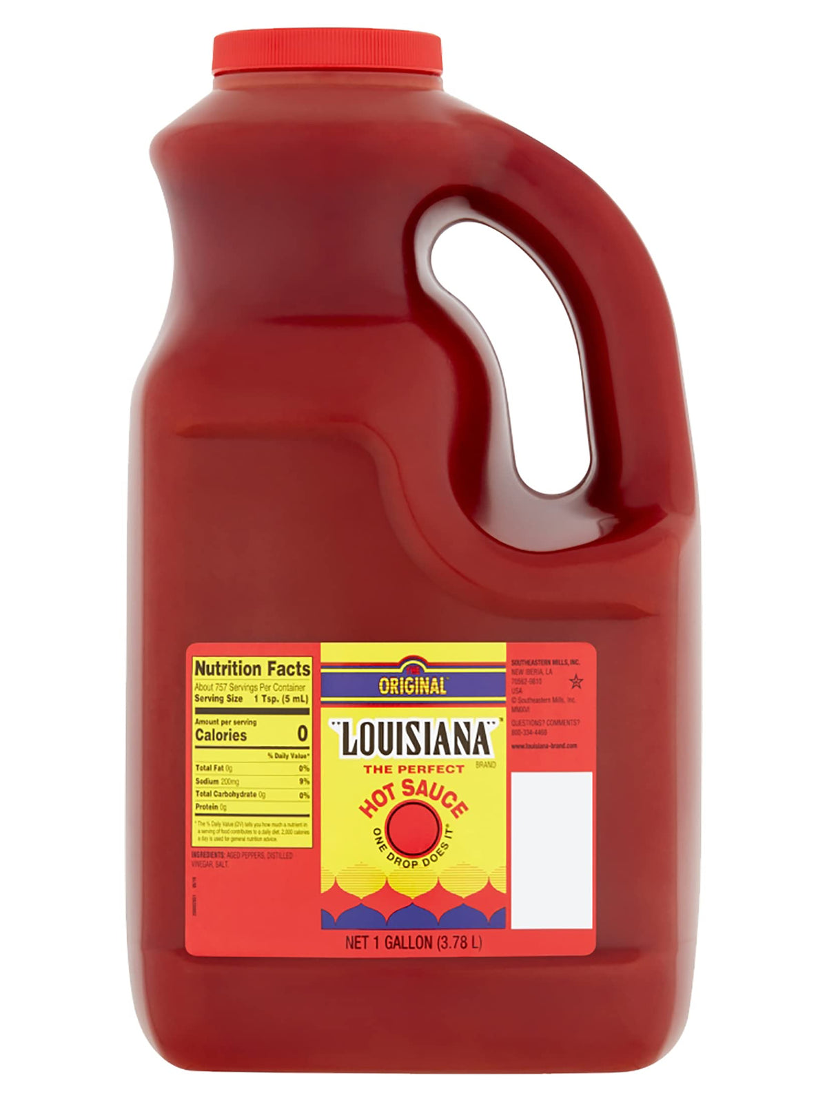 Louisiana Brand Hot Sauce, Original Hot Sauce, Made From Aged Hot Peppers & Vinegar, Adds Flavor To Any Meal (1 Gallon (Pack Of