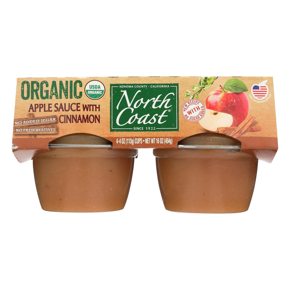 North Coast Apple Sauce With Cinnamon Organic, 16 Oz (Frozen)