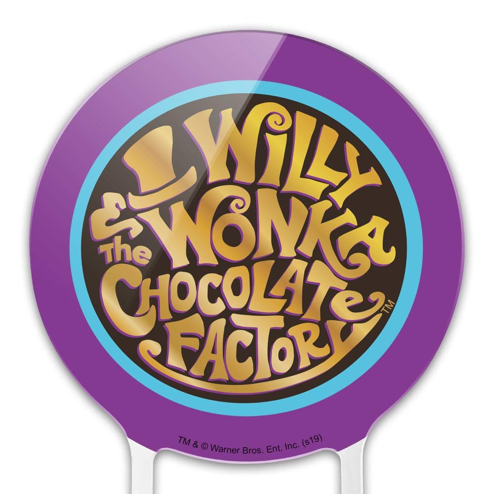 GRAPHICS & MORE Acrylic Cake Topper - Willy Wonka Logo - One Size - Party Decoration for Wedding, Anniversary, Birthday, Graduation