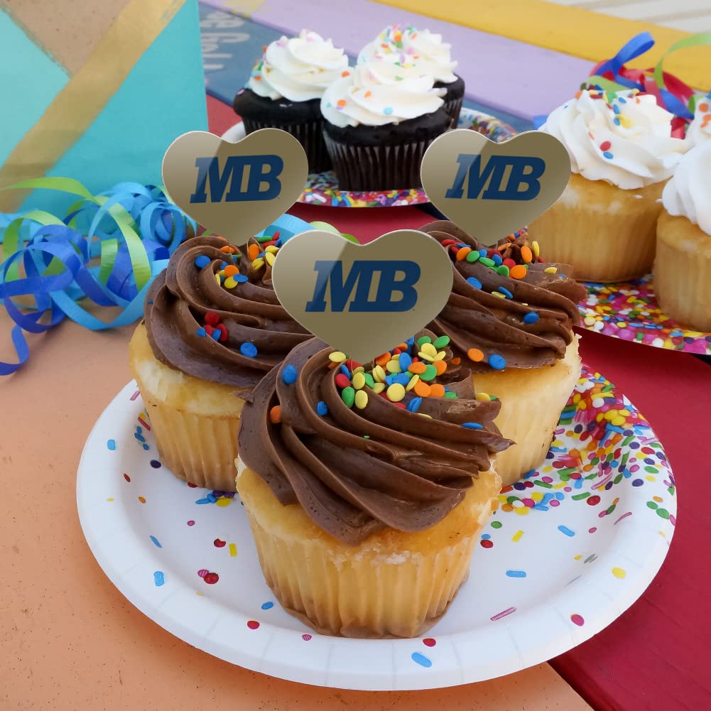 GRAPHICS & MORE Cupcake Picks Set of 6 - Acrylic Heart Decoration - California State University Monterey Bay - One Size