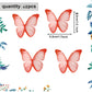 YOcity 48PCS Wafer Paper Butterfly Cake Toppers, Red Edible Butterflies for Cake Decorations, Cupcake Toppers, Rice Paper