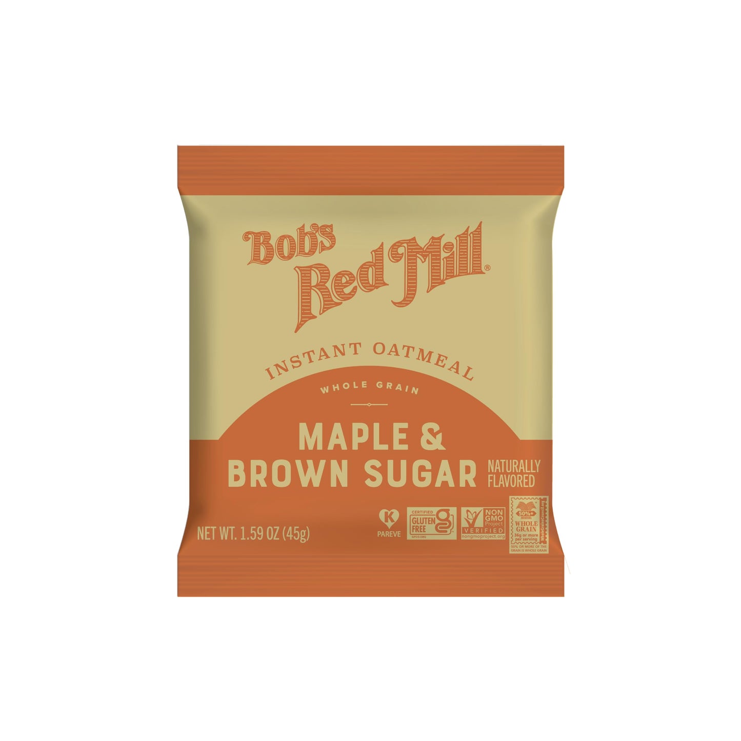 Bobs Red Mill Instant Oatmeal  Maple Brown Sugar  24 Packets Total  Non-GMO  Gluten Free  Whole Grain