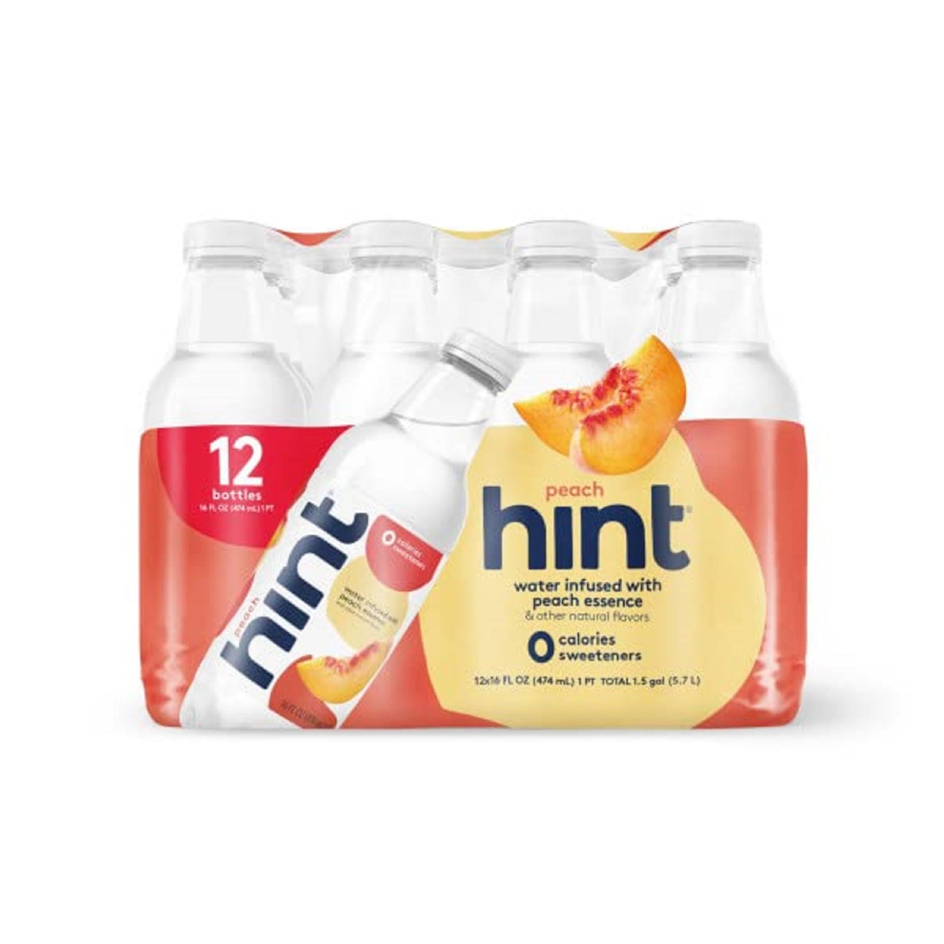 Hint Water Peach, Pure Water Infused with Peach, Zero Sugar, Zero Calories, Zero Sweeteners, Zero Preservatives, Zero Artificial