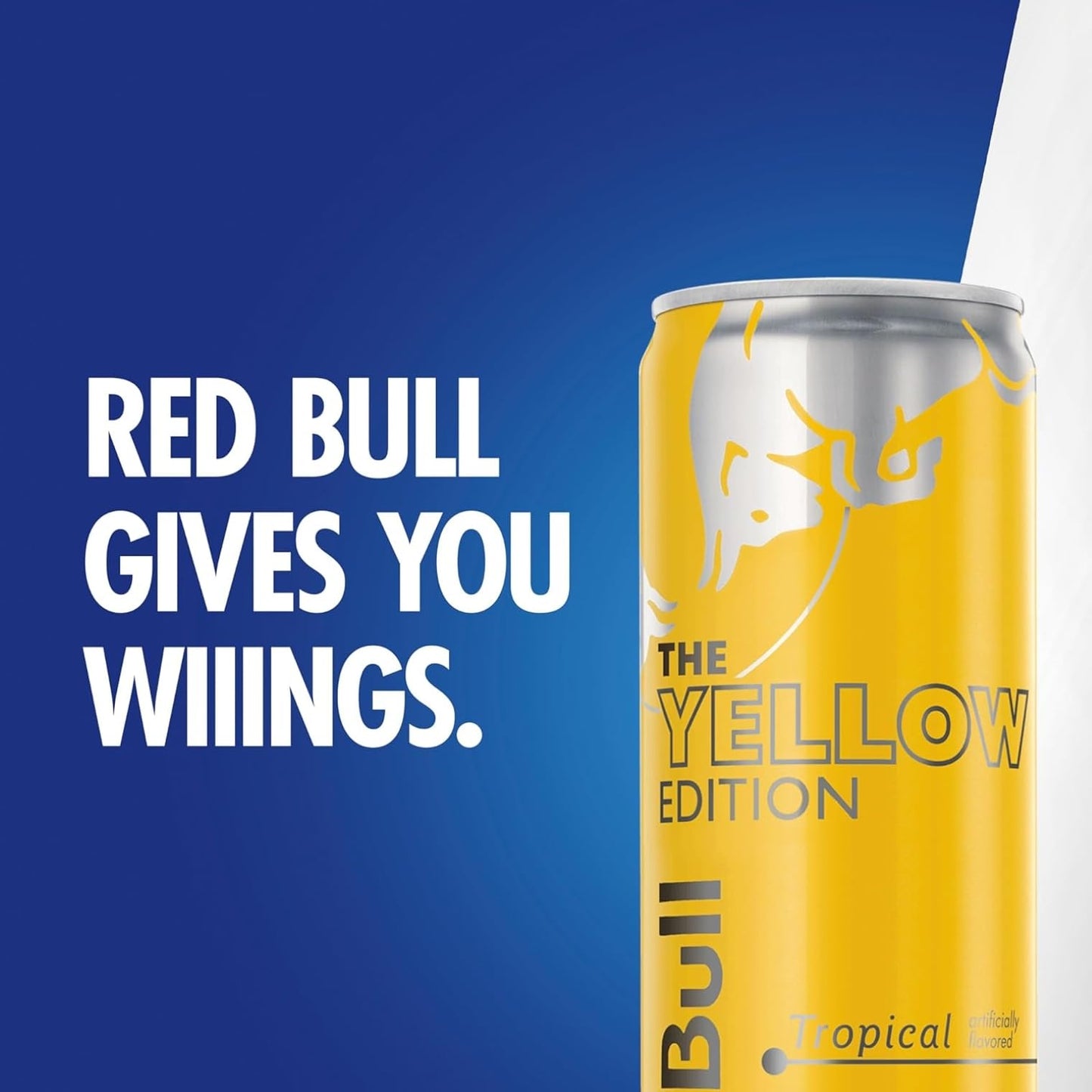 Red Bull Yellow Edition Energy Drink, Tropical Flavor, 114mg Caffeine, 12 Fl Oz, Pack of 24 (6 Packs of 4 Cans)