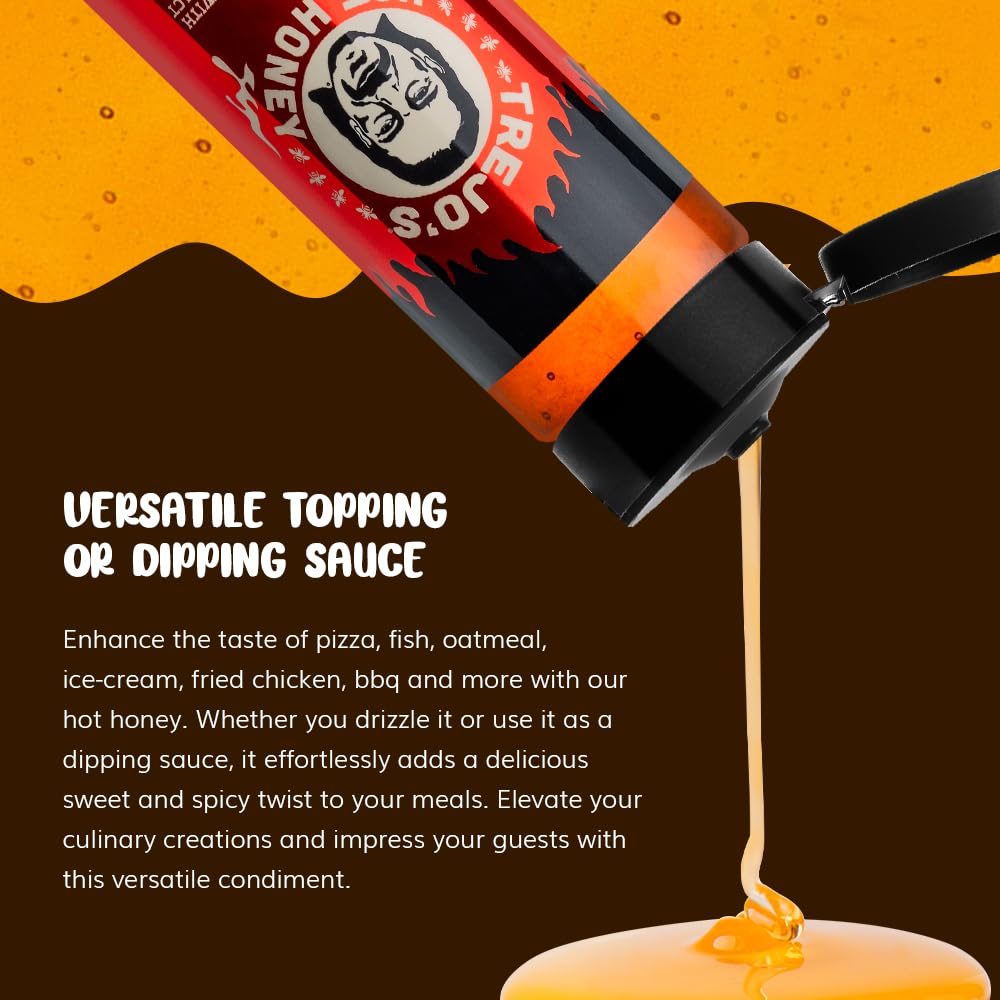 Trejo'S Tacos Hot Honey | Sweet And Spicy Honey Hot Sauce | Infused With Chili Pepper Extract | Great For Topping Or Dipping Sau