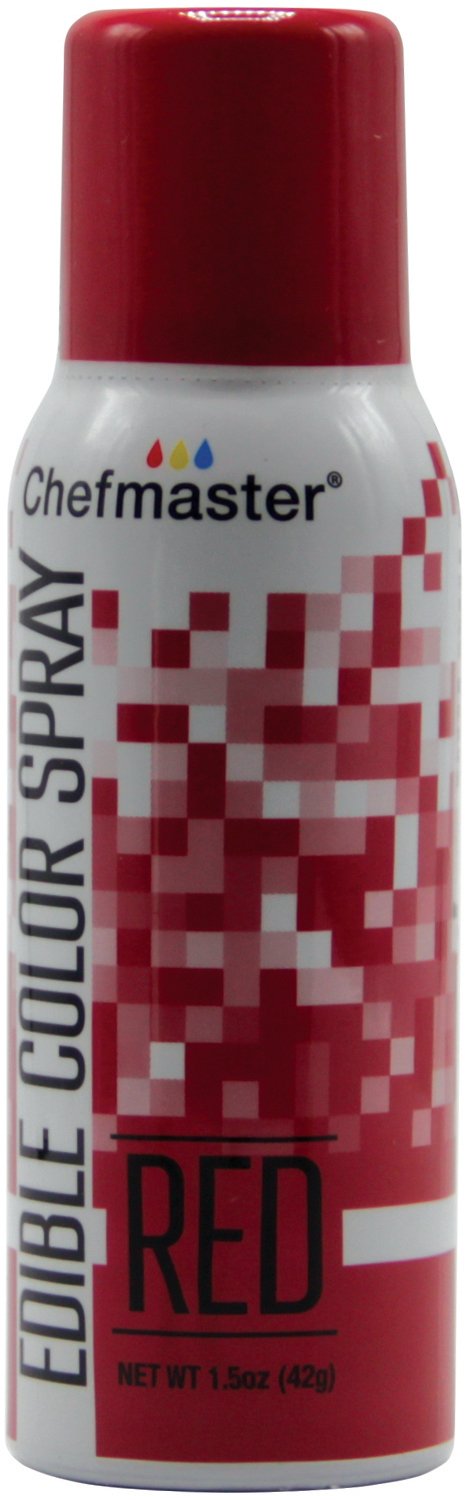Chefmaster Edible Spray Cake Decorating Color 1.5oz Can - Red