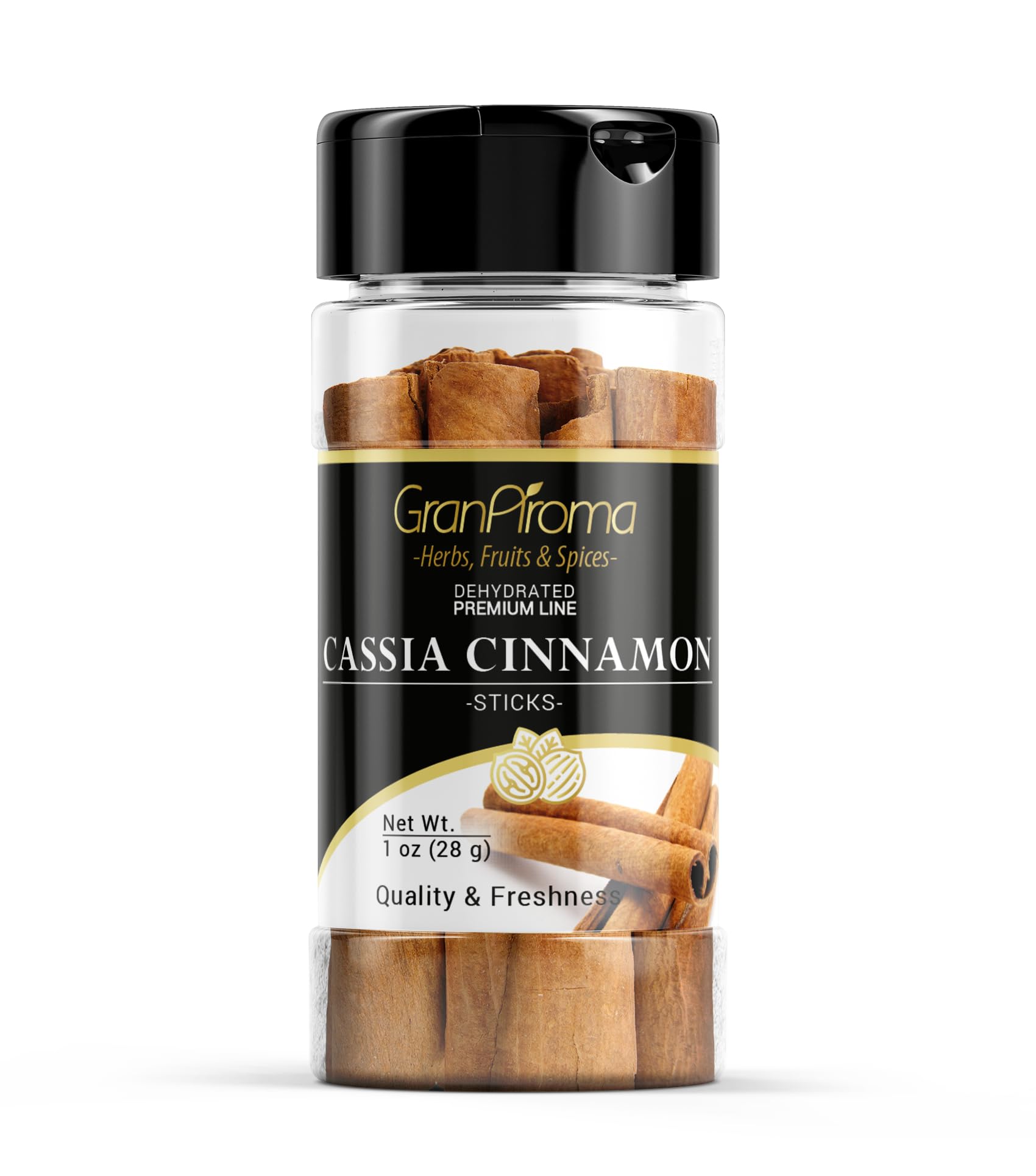 GranAroma Cassia Cinnamon Sticks, Aromatic & Sweet, Teas, Baking (1 Ounce)