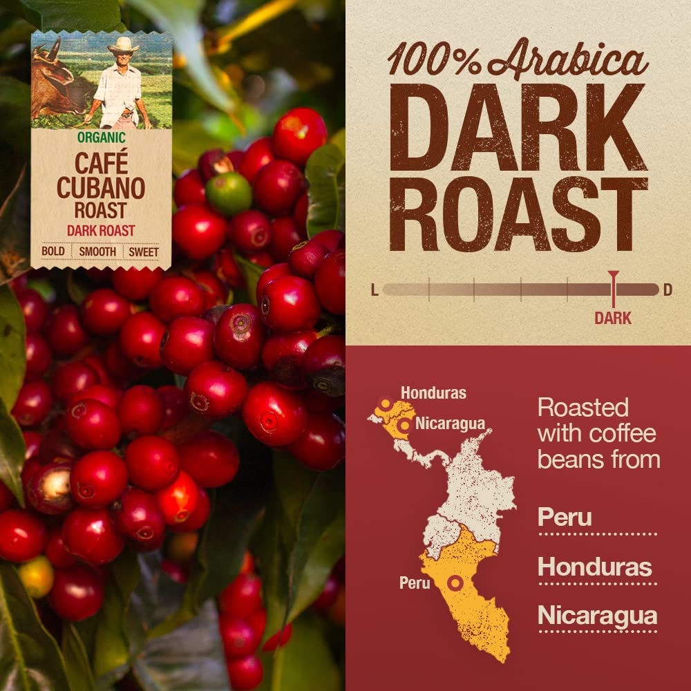 Mayorga Organics Coffee Cubano Roast Dark Coffee Dark Roast Whole Bean Coffee 2Lbs Bag Caf  , Specialty-Grade, 100% Usda Organic