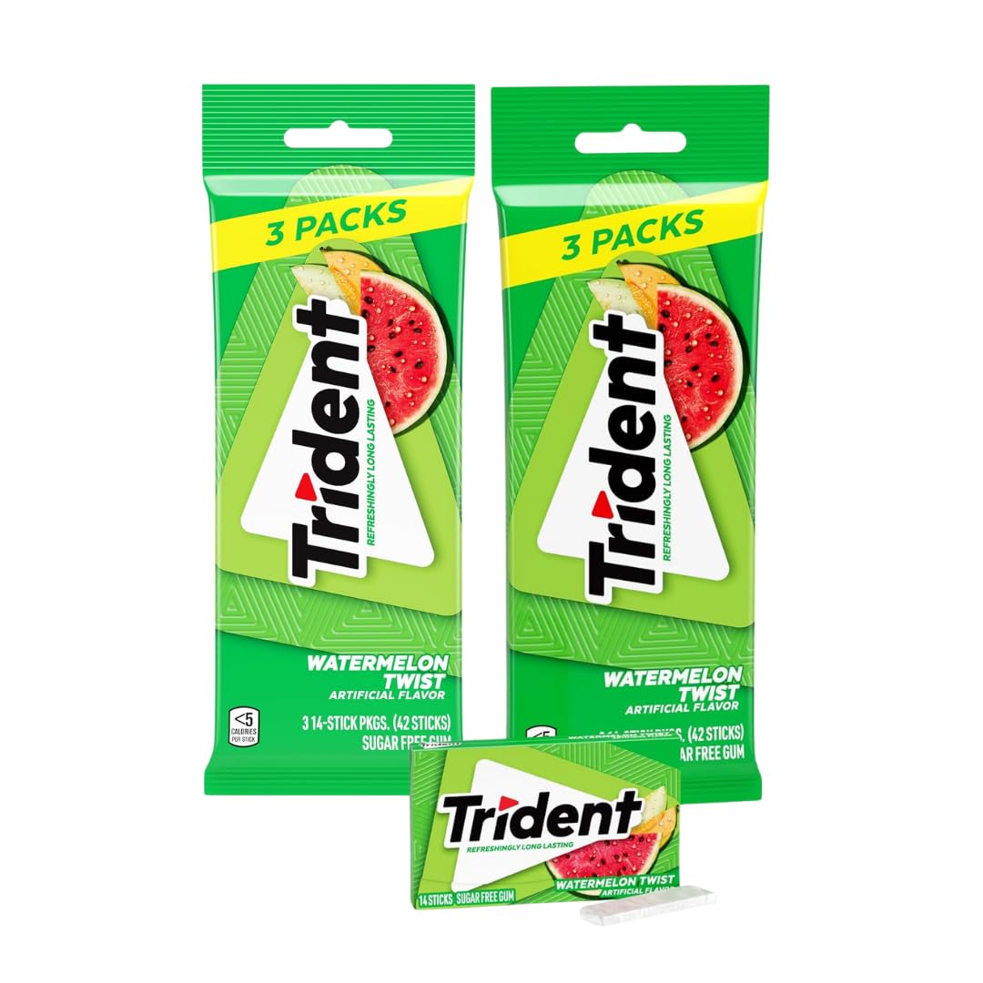 Trident Sugar Free Gum, Watermelon Twist Flavor, 42 Count (Pack Of 2)