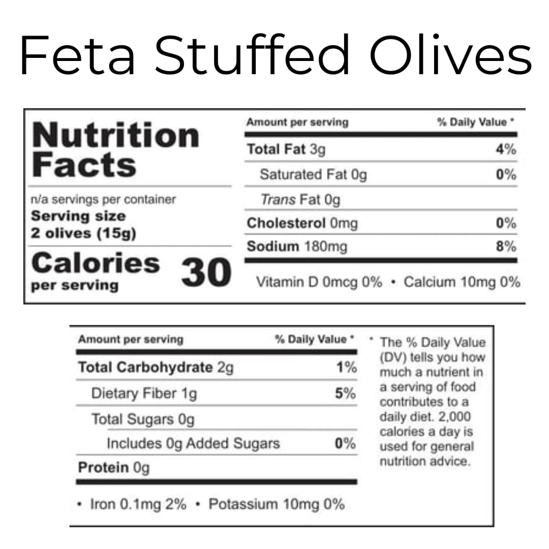 Divina Green Olives with Feta Cheese, 7.8 Ounce (Pack of 6)