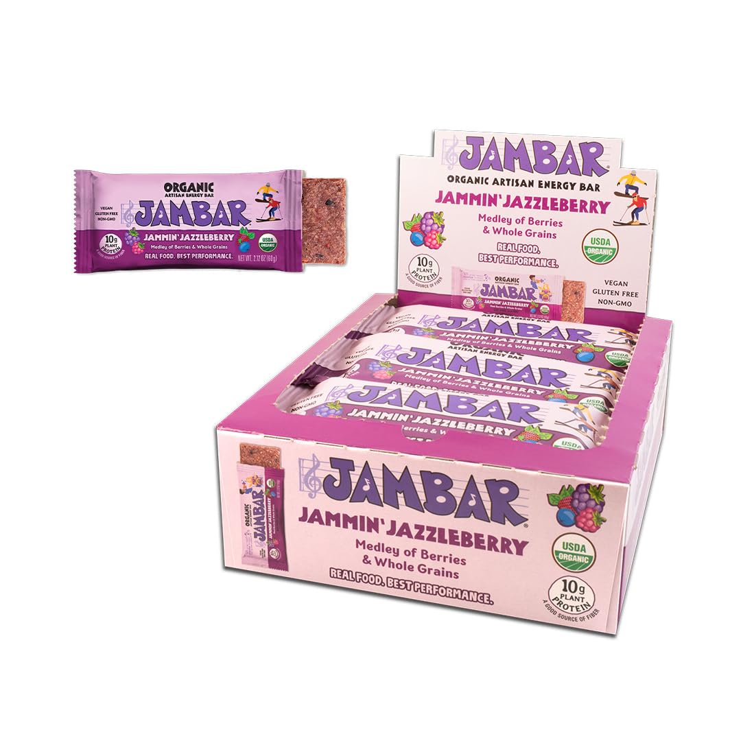 JAMBAR Organic Artisan Energy Bar - Jammin Jazzleberry - 2.12 oz - 12 Pack