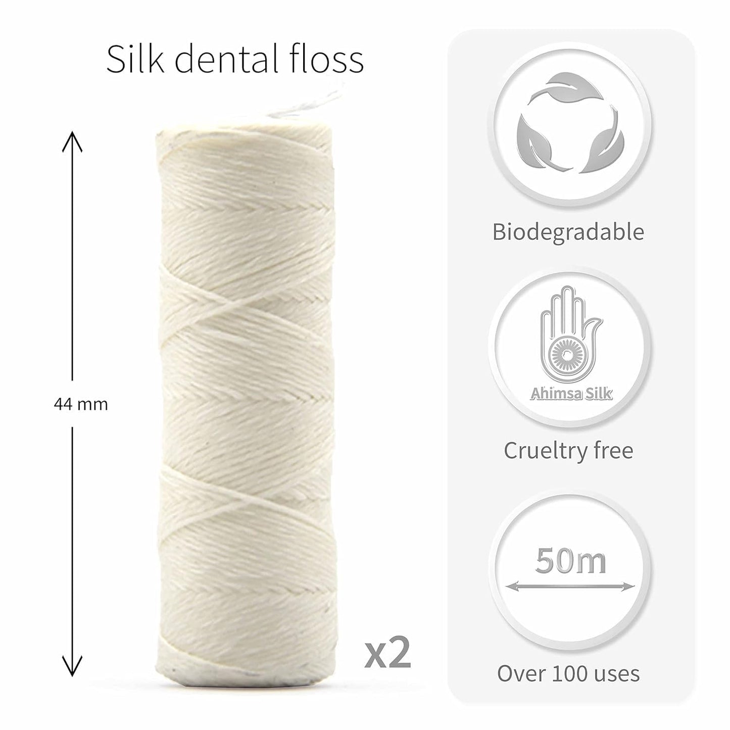 Refill Silk Dental Floss  Candelilla Wax Tooth Floss  Natural Dental Tape  Plastic Free Dental Floss  Eco Floss  Stainless Steel