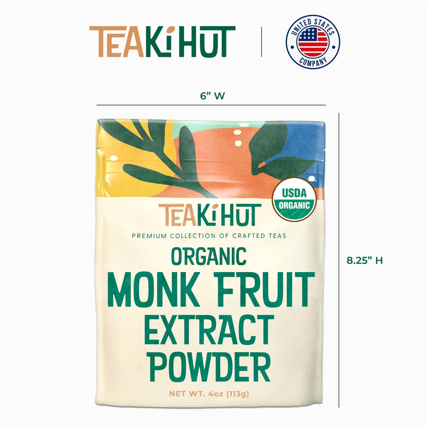 Organic Pure Monk Fruit Sweetener, No Erythritol 4oz, 100% Monk Fruit Extract Organic Powder for Keto and Paleo Diet, No Afterta
