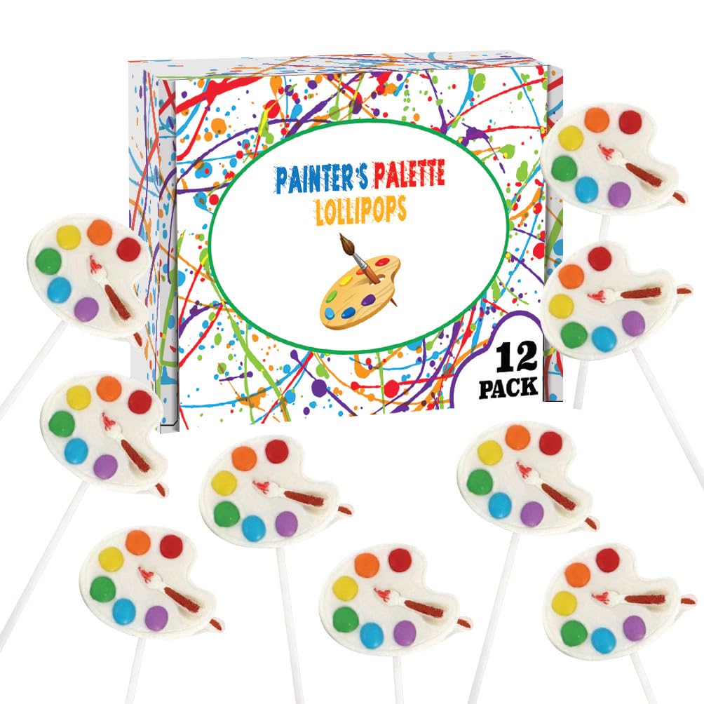 Little Artist Lollipops, Individually Wrapped Candy Suckers For Birthday Party, Paint Party Favors For Kids, Goodie Bags And Can
