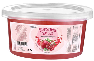 BREXONIC Boba Pearls, Pomegranate Popping Bursting Boba, Tapioca Pearls For Bubble Tea (Pomegranate, 1 LB 1 Pack)
