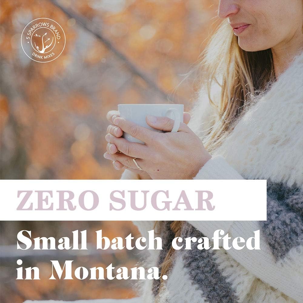 5 SPARROWS Sugar-Free White Chocolate Drink Mix, Keto Friendly, 10oz, Stevia Sweetened, No Sugar Coffee Creamer