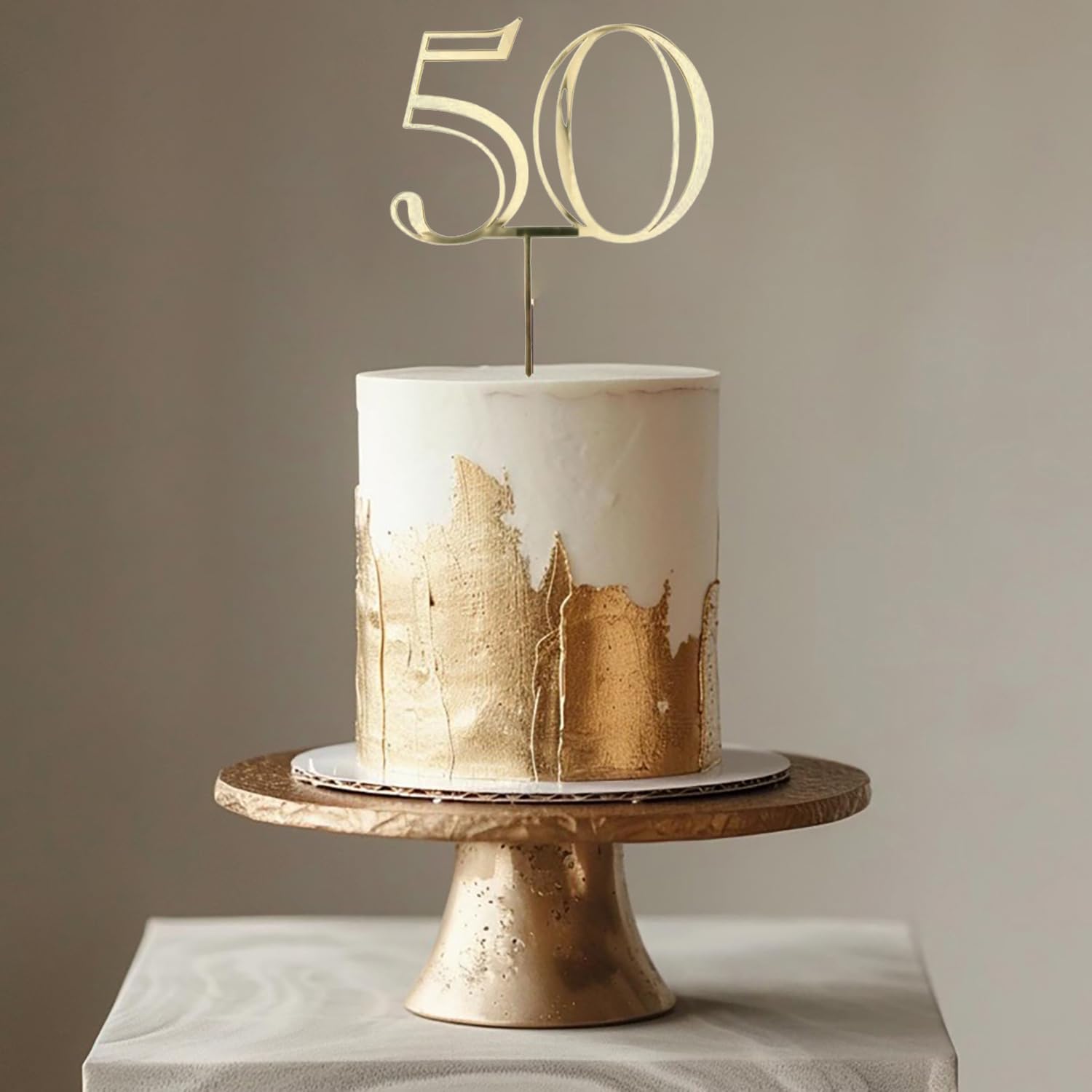 Happy 50Th Birthday Cake Topper Gold Acrylic Cheers To 50 Years Cake Topper 50 Cake Topper For Happy 50Th Birthday Decorations Anniversary 50Th Birthday Decoration