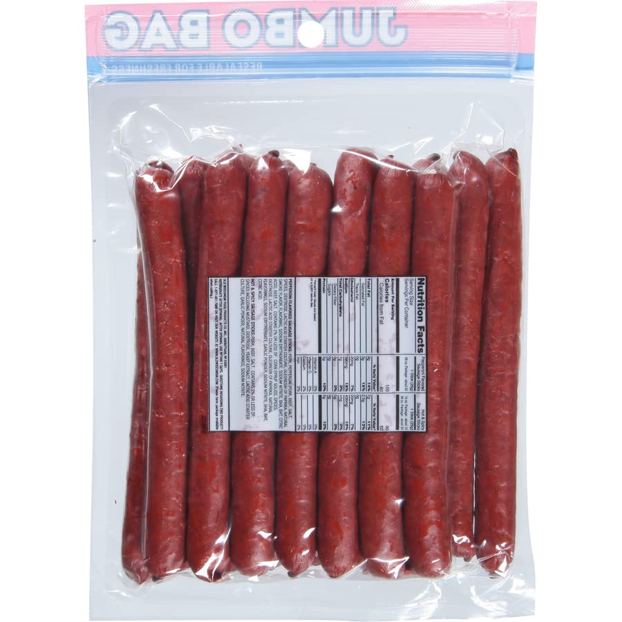 Old Wisconsin Hot & Spicy Sausage Snack Sticks, 14oz Resealable Pack, Naturally Smoked, High Protein, Low Carb, Gluten Free