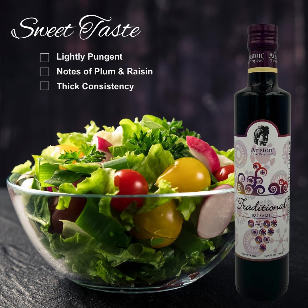 Ariston Balsamic Vinegar 500ml - Premium Traditional Modena, Sweet Taste, 4 Pack