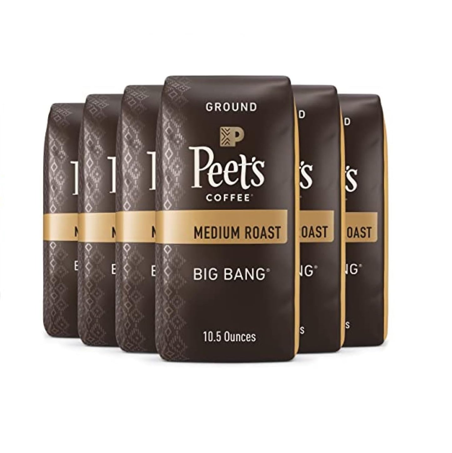 Peets Coffee Medium Roast Ground Coffee, Big Bang, 10.5 Ounce (Pack of 6)