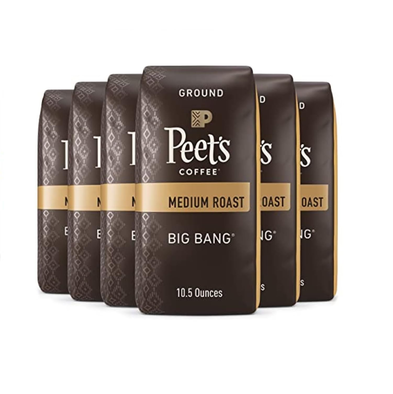 Peets Coffee Medium Roast Ground Coffee, Big Bang, 10.5 Ounce (Pack of 6)