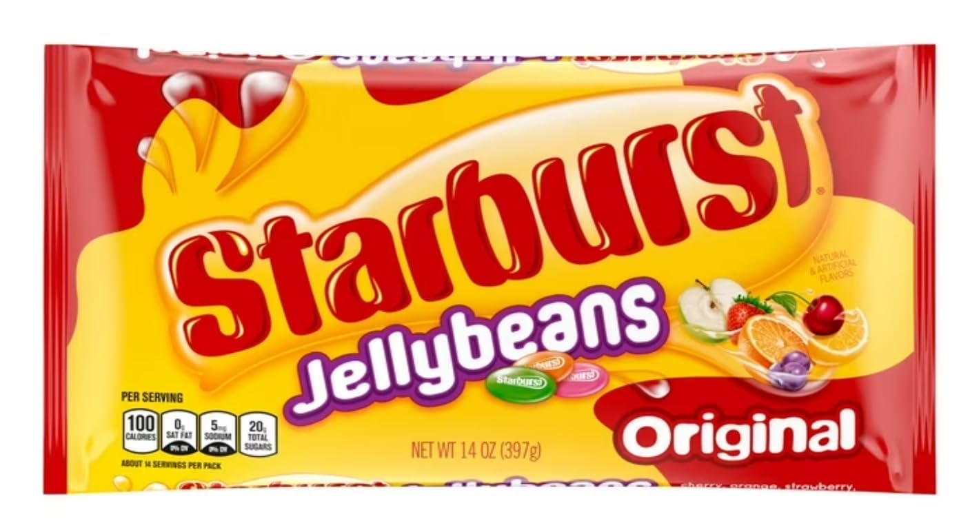 Starburst Jelly Beans 4-Pack - Sweet Fruit Candy Bulk Pack For Easter Baskets, Egg Hunts, Spring Party Favors - Classic Assorted