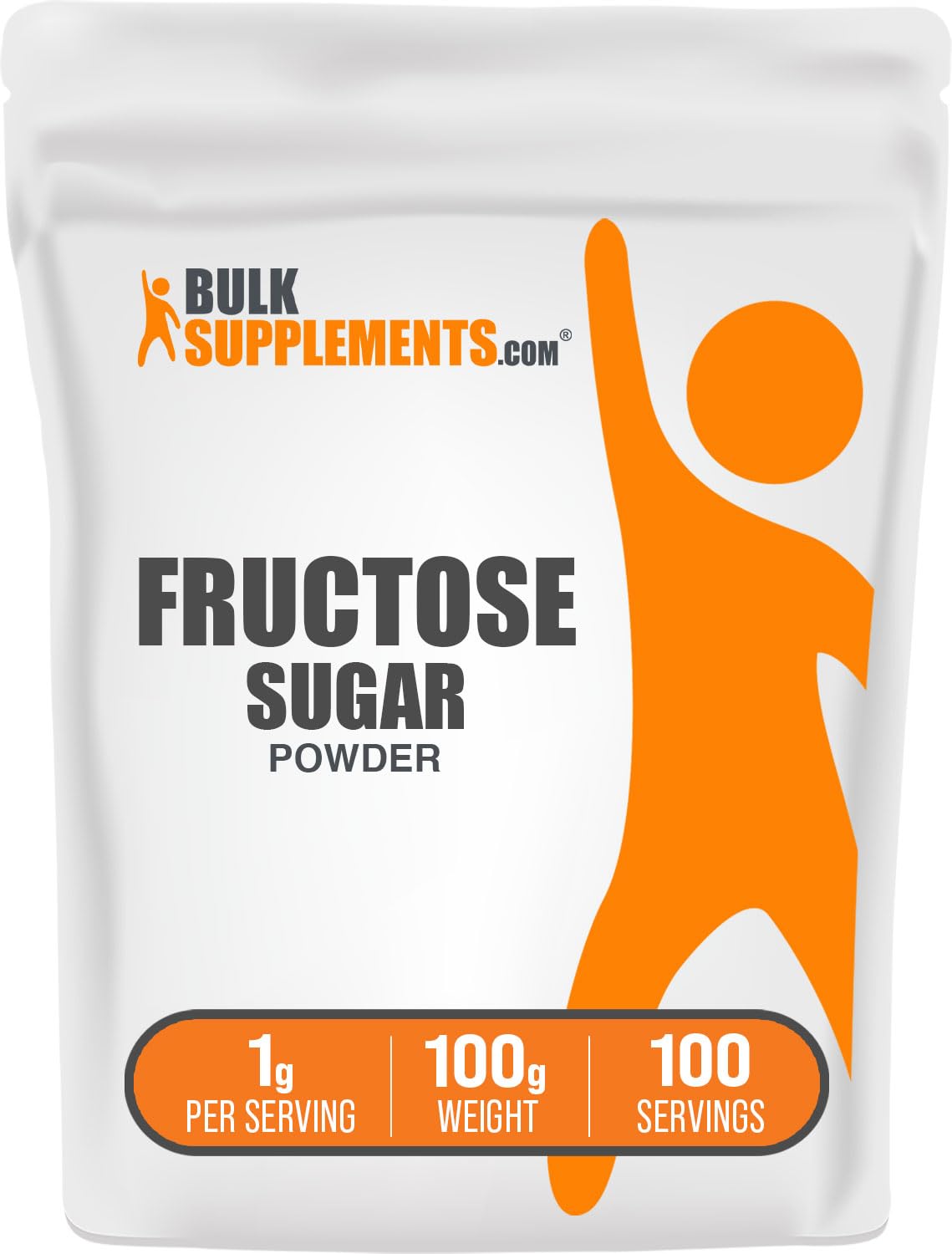 BulkSupplements Fructose Powder - Zero Calorie Sweetener, 100g (3.52 oz), Gluten Free, Model FRUC100
