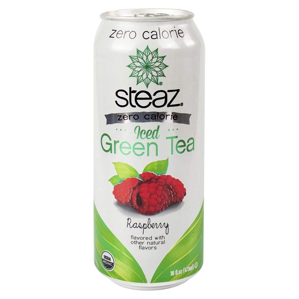 Steaz Zero Calorie Iced Teaz, Raspberry, 16  Fl Oz Pack Of 12