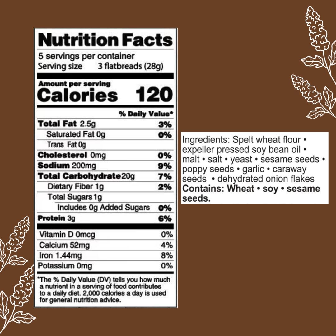 Suzies Spelt Multi-seed Flatbread Crackers| Pack of 12 | Low-Fat & Vegan, Kosher, Whoelgrain | Healthy Snack Option | 4.6 oz ea