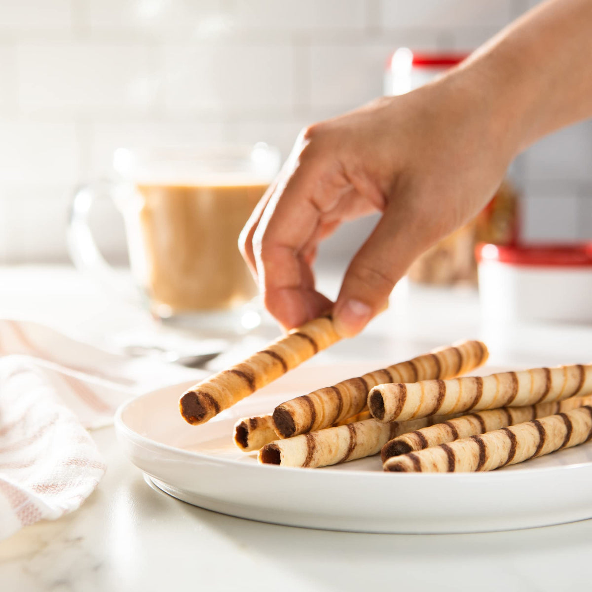 Pirouline Rolled Wafers – Dark Chocolate – Rolled Wafer Sticks, Crème Filled Wafers, Rolled Cookies For Coffee, Tea, Ice Cream, Snacks, Parties, Gifts, And More – 3.25Oz Carton 2Pk