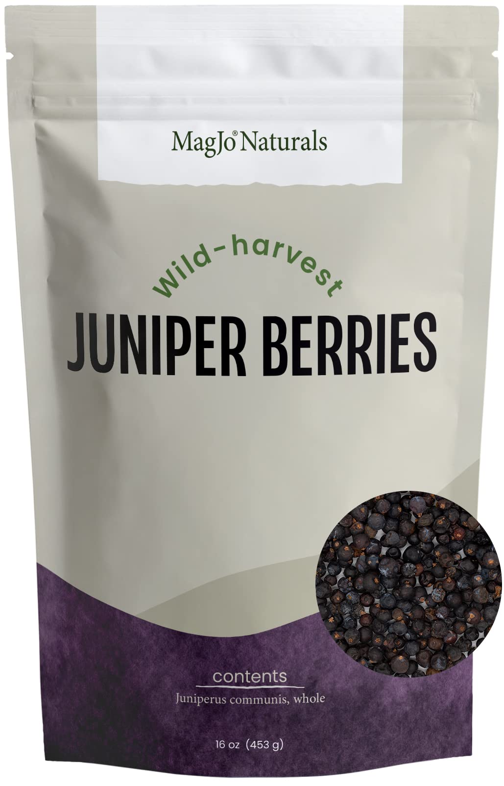 MagJo Whole Dried Juniper Berries, Wild-Crafted, 16 Ounce, Herbal Infusion, Cooking Seasoning for Meat, Soups, Syrups, and Tea