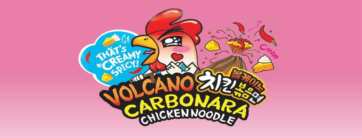 PALDO FUN & YUM Volcano Carbonara Spicy Chicken Noodle, 4.59 Ounce (Pack of 4)