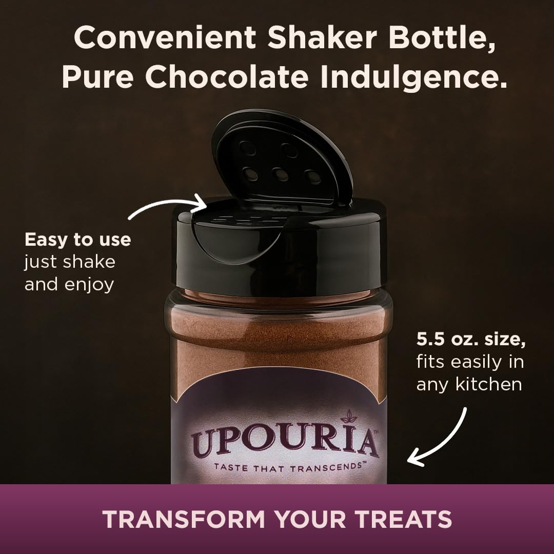 Upouria Chocolate Flavored Shakable Topping for Coffee  Lattes  Desserts  Gourmet Cocoa Taste  5.5oz