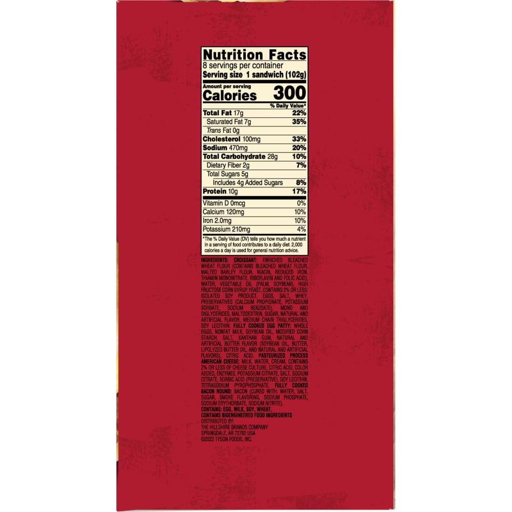 JIMMY DEAN FROZEN BACON EGG CHEESE CROISSANT 28.8 OZ - 0077900501861