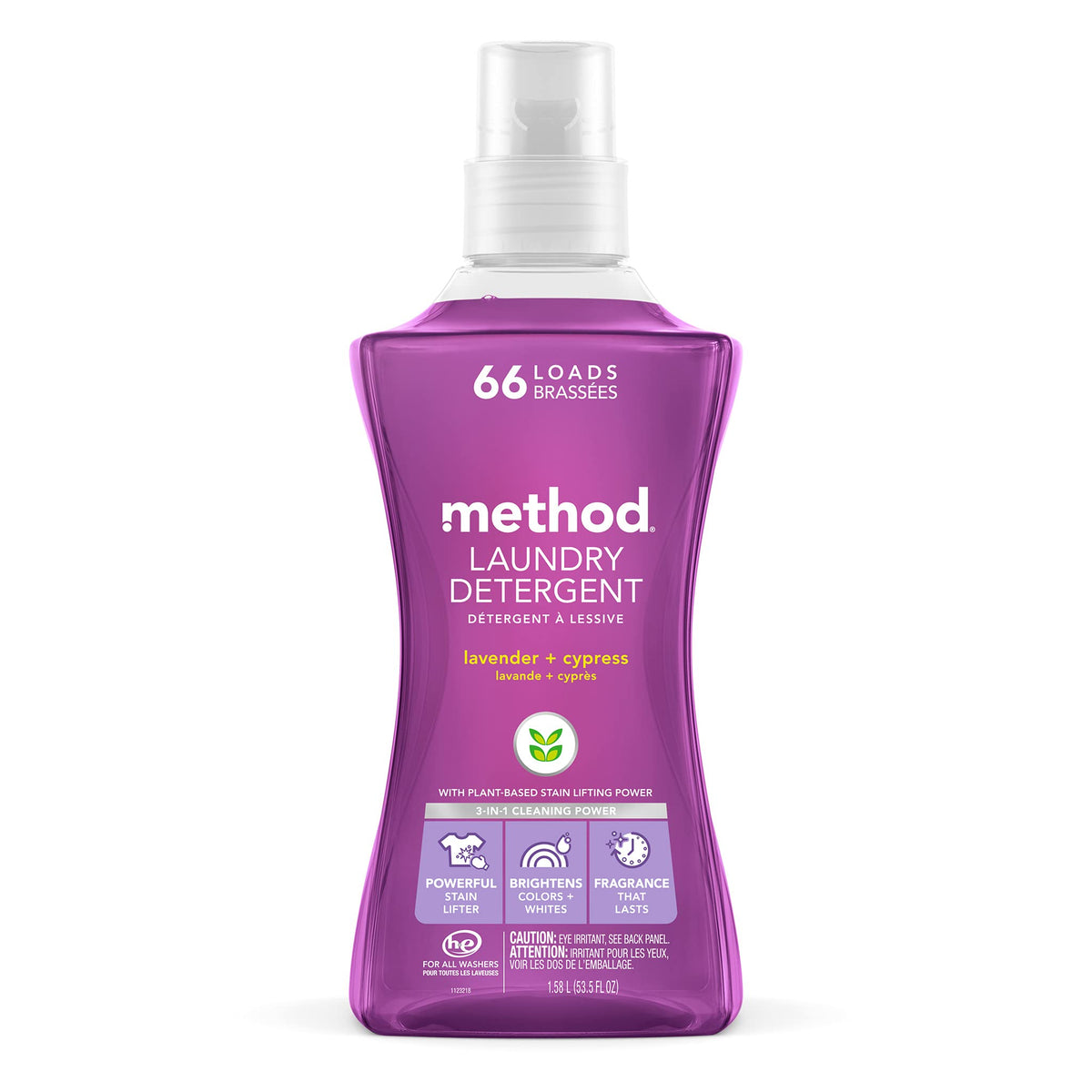 Method Concentrated Laundry Detergent, Lavender + Cypress, 53.5 Fl Oz (Pack Of 1), 66 Loads