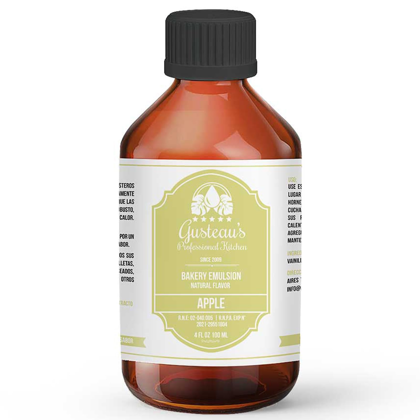 GusteauS - Apple Bakery Emulsion  4 Fl Oz (100Ml) Beverage-Style Free  Sugar Free  Kosher (Apple)