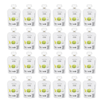 White Leaf Provisions Organic Baby Food Pouches - USDA, GMO & BPA Free Squeezable Toddler Snacks - 24 x 90 grams (24 Pouches, Pe