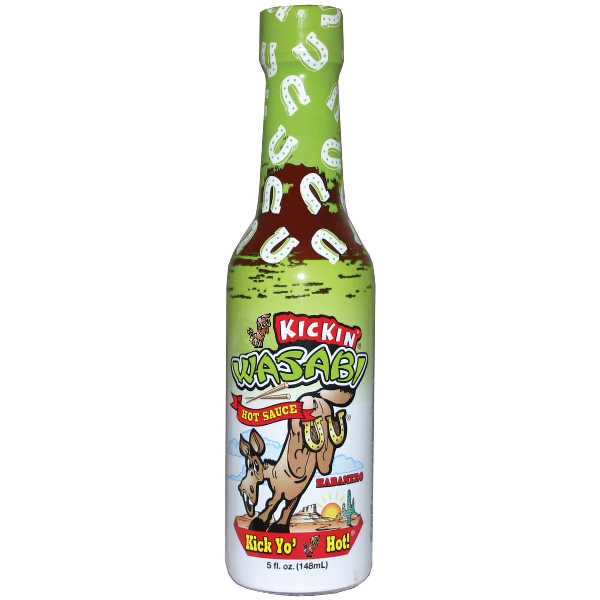 Kickin' Wasabi Sauce With Horseradish Hot Sauce With Habanero - Try If You Dare - Perfect Gourmet Gift For The Real Wasabi Horse