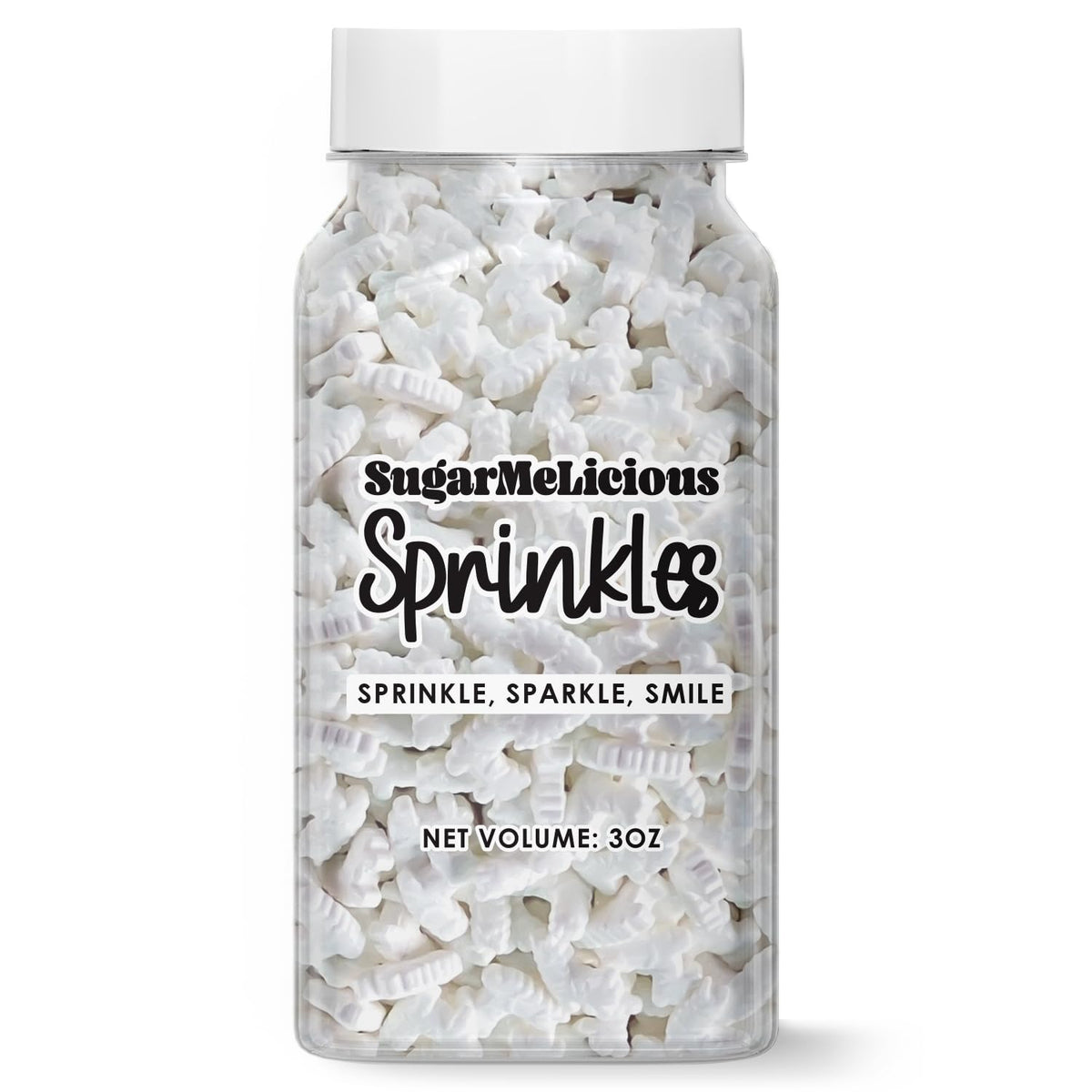 SugarMeLicious Edible Sprinkles for Baking & Decorating, 3oz Bottle, White Alpaca