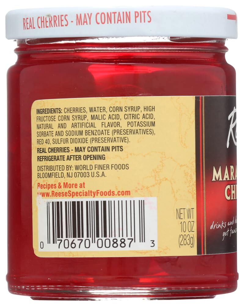 Reese Red Maraschino Plain, 10-Ounce Jars (Pack Of 12)