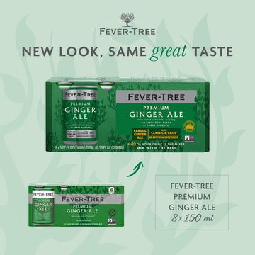 Fever-Tree Ginger Ale - Premium Mixer - Naturally Sourced - 150 ML Cans - Pack of 24 - 5.07 Fl Oz
